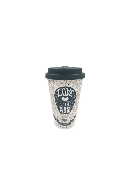 Bamboo Pahar Cafea / Cafea grecească Freddo din Bambus în Culoarea Verde 400ml