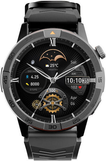 AGM Legion Pro Αδιάβροχο Smartwatch με Παλμογράφο (Μαύρο)