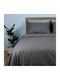 White Fabric Sheet Sets King Size 260x270cm. Luxe Gray 4pcs