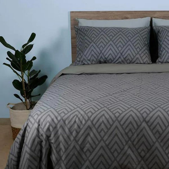 White Fabric Сет Чаршафи 260x270см. Luxe Сив 4бр