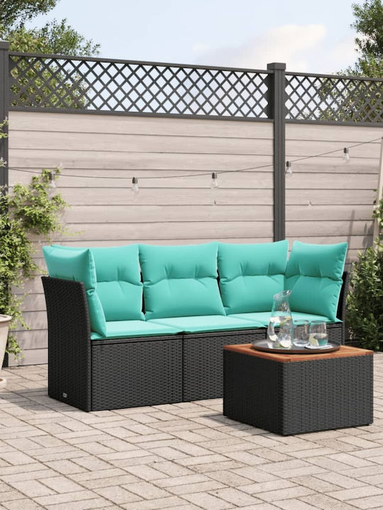 Canapea Cu Patru Locuri De Exterior Din Rattan Cu Perne 55x55x69cm