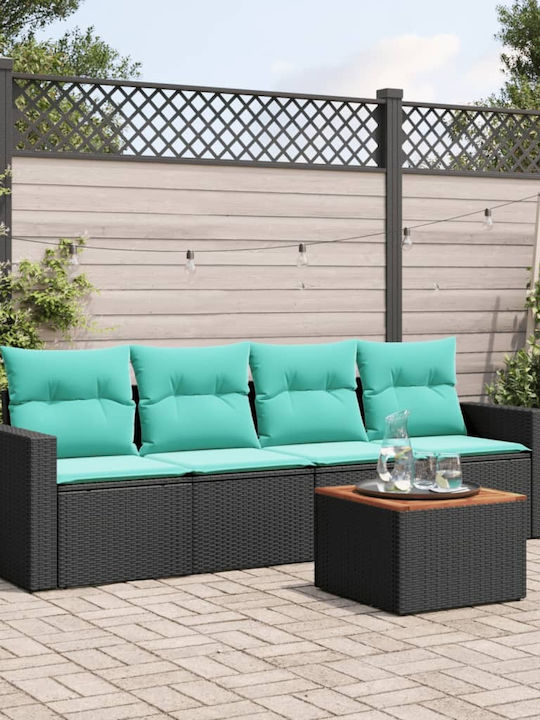 Canapea Cu Patru Locuri De Exterior Din Rattan Cu Perne 55x55x69cm