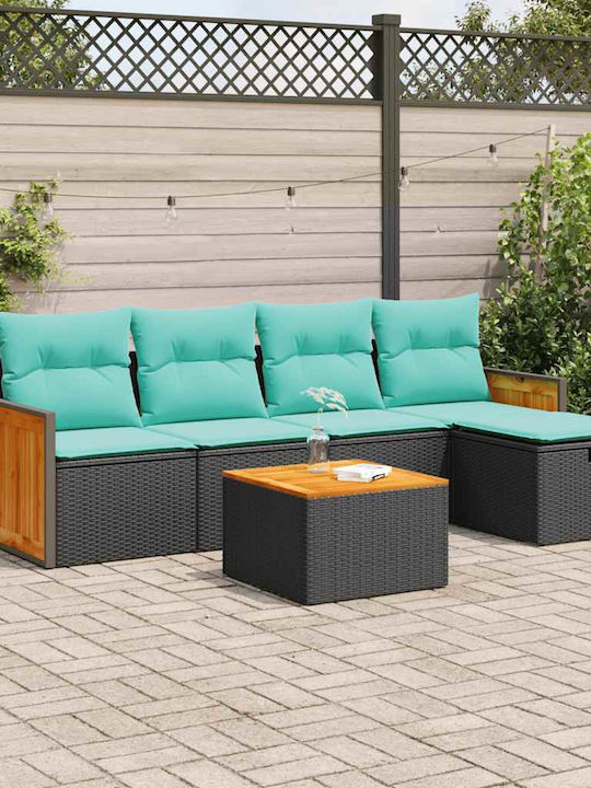 Corner Outdoor Sofa Rattan with Cushions 55x55x...