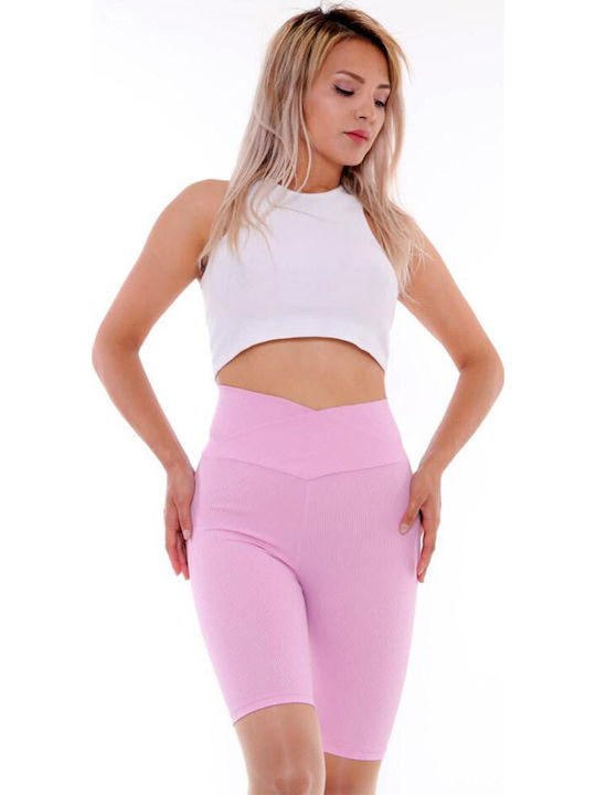 Training Γυναικείο Κολάν Σύσφιξης Ψηλόμεσο & Push Up Pink