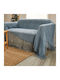 Whitegg Kb135 Fleece Blanket for Sofa with Fringes 130x180cm Blue
