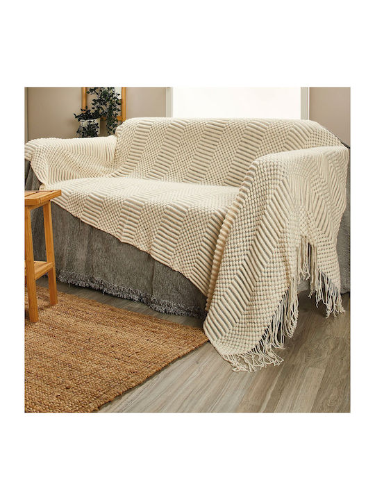 Whitegg Kb135 Fleece Blanket Sofa with Fringes ...
