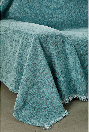 Whitegg Viersitzer-Sofa Überwurf Chenille 180x320cm 3-Petrol Blau