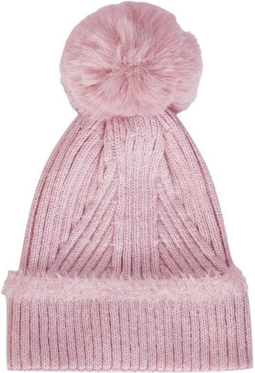 Damen Mütze mit Pom Pom Rosa
