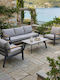 Pakketo Garten- und Outdoor-Möbelsets Typsatz Wohnzimmer 4 Stück Anthrazit mit Kissen