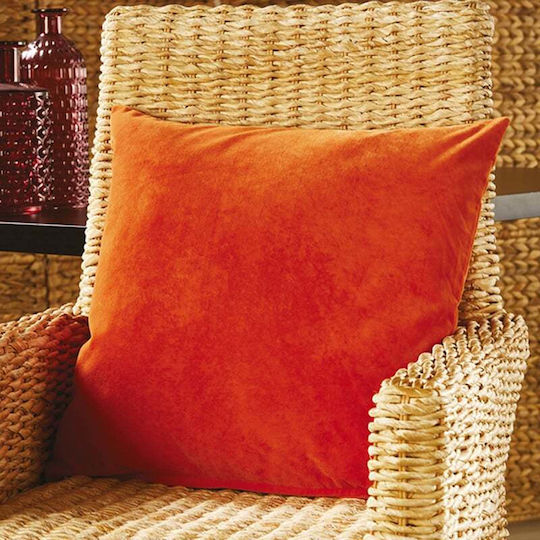 Whitegg Decorative Pillow Case Ζο87 From Velvet Orange Aw2026 42x42cm
