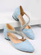 Suede Light Blue Heels