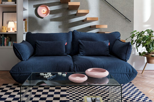 Bean Bag Bolster Poof Sumo Deep Blue 65x25x35cm