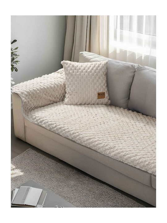 Madi Maisony Three-Seater Sofa Fur Throw 180x90...