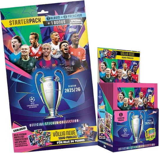 Combo Topps Champions League Stickere 2026 Starterpack + Cutie 50