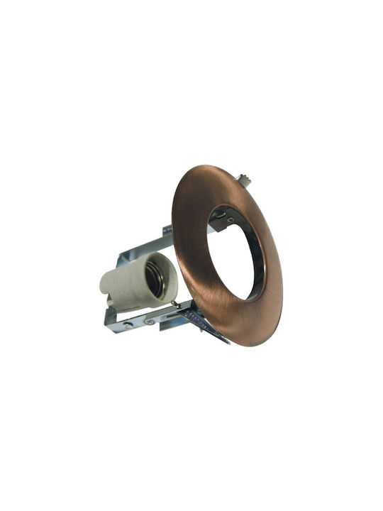 Roof Round Recessed Spot with Socket E27 Copper 63x63cm. 1pcs