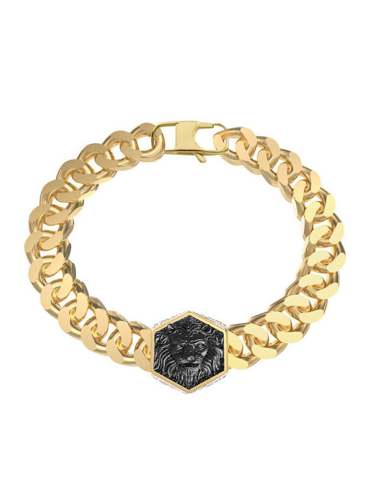 Guess Men's Gold Plated Steel Bracelet 21cm