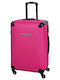 Das Home Μεγάλη Βαλίτσα Ταξιδίου Σκληρή Fuchsia με 4 Ρόδες Ύψους 75εκ.