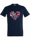 Kinder-T-Shirt French Navy Kpop Demon Hunters Heart Design