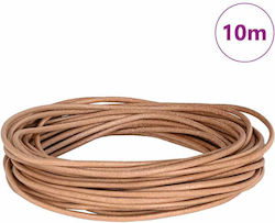 Vidaxl Șnur Din Piele Maro Ø2,5 Mm X 10 M Piele