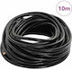 Vidaxl Black Leather Rope Ø4 Mm X 10 M Leather