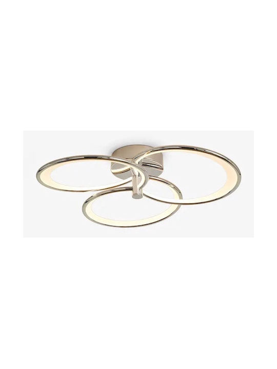 Lightplanet Πλαφονιέρα Οροφής Ασημί με Ενσωματωμένο LED