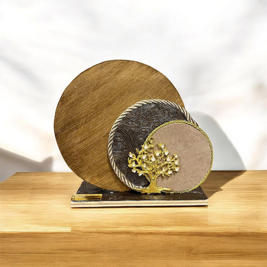 Leben Handgefertigt Tischplatte Glücksbringer Bäumchen Gold aus Holz 1Stück