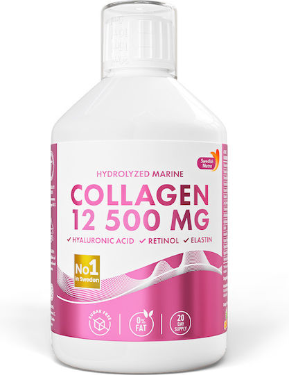 Swedish Nutra Hydrolyzed Marine Collagen 12500mg 500ml Natural Fruit