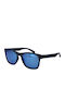 Invu Men's Sunglasses with Navy Blue Plastic Frame and Blue Polarized Mirror Lens B2300B