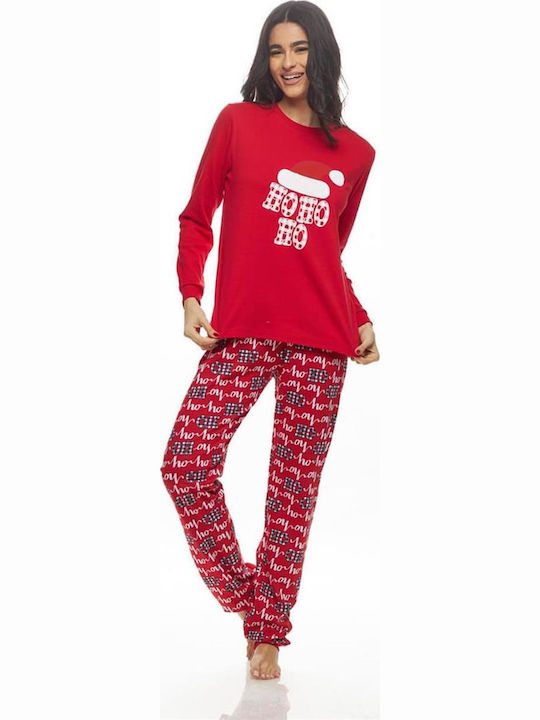 Galaxy Winter Women's Pyjama Set Red