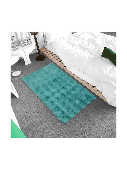 Χαλί Αντιολισθητικό Γούνινο 80x120cm Πετρόλ