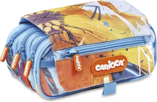 Carioca 3 Zip Κασετίνα Βαρελάκι Μπλε