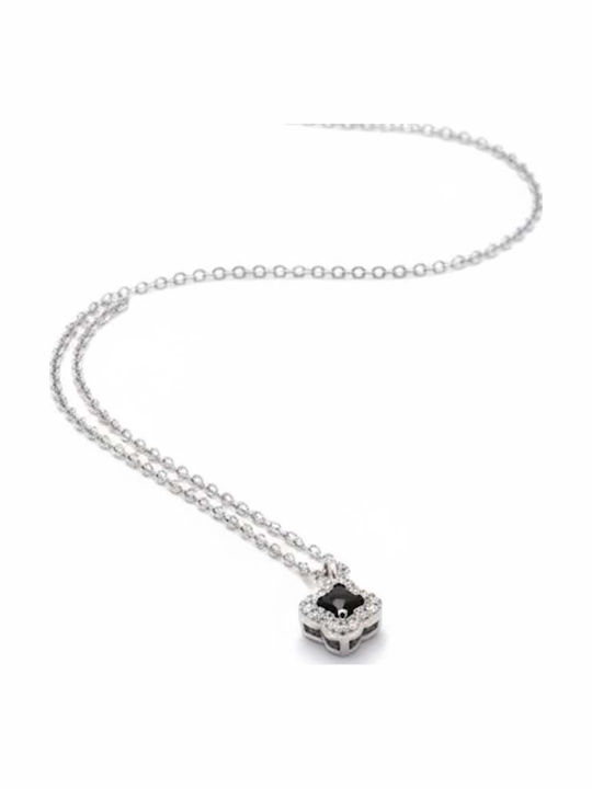 Gatsa Black Cross from Silver with Chain