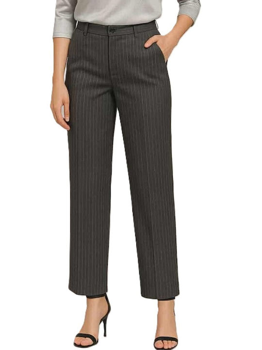 Ausgezeichneter Qualität Damen Stoff Hose Gestreift Grey-anthracite