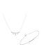 Set with Necklace & Bracelet from White Gold 9K with Stones