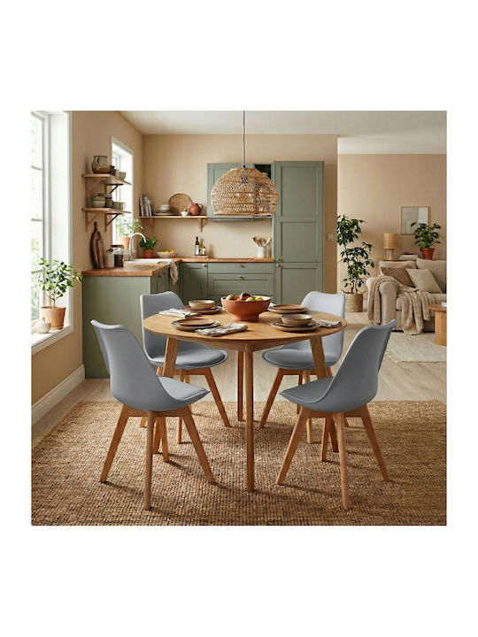 Viva Dining Room Polypropylene Chair Grey - Natural 48.5x54x80cm
