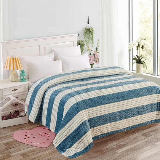Lucktora Κουβέρτα Fleece Υπέρδιπλη 220x240εκ. Μπλε