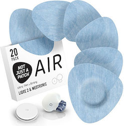 Air Wasserdichte Pflaster für Freestyle Libre 2 Plus Medtronic Guardian Dexcom G7 Dexcom ONE+ Sibionics GS1 & Medtrum TouchCare Nano 20 Stück – Blau