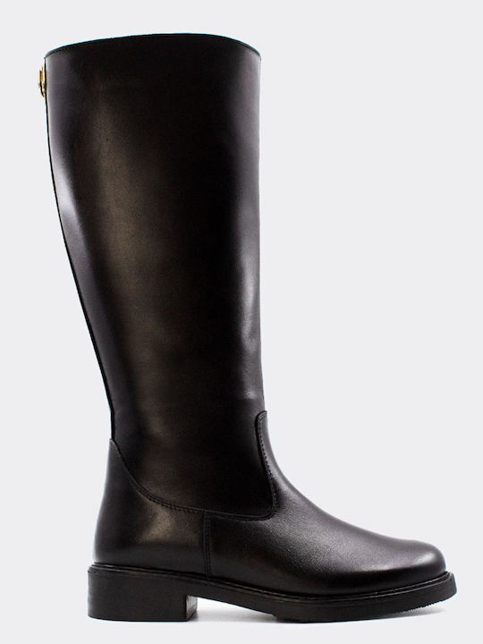 Anatomic Leather Riding Boots with Rubber / Zipper Black
