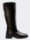 Anatomic Leather Riding Boots with Rubber / Zipper Black