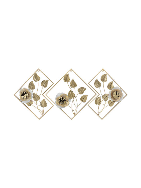Keskor Wall Decor Gold Made of Metallic 123x5x56cm