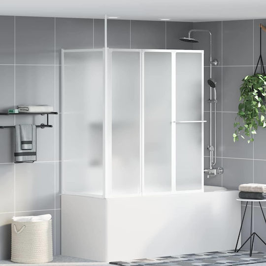 vidaXL Καμπίνα Μπανιέρας με Συρόμενη Πόρτα 120x137cm Fabric Chrome vidaXL Καμπίνα Μπανιέρας με Συρόμενη Πόρτα 120x137cm Fabric Chrome