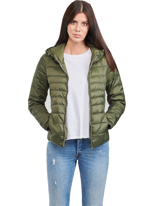 Only Γυναικείο Puffer Μπουφάν για Χειμώνα Πράσινο