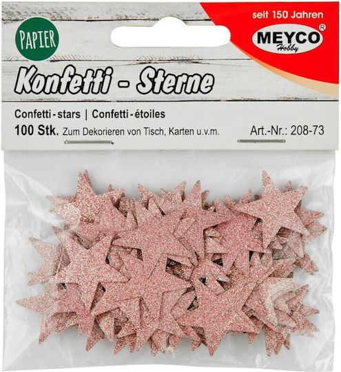 Διακοσμητικα Χαρτινα Αστερια Glitter Ροζ Φ20mm 100τεμ