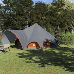 vidaXL Σκηνή Camping Teepee Γκρι 600x600x297εκ.