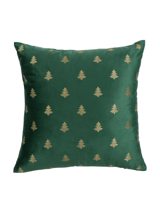 Ilis Home Velvet Embroidered Pillowcase Ilis Home 45x45 Green 45x45