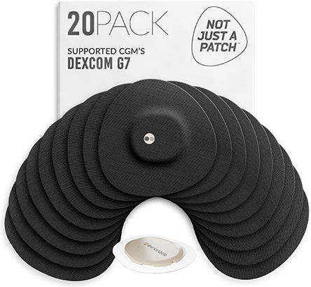 Not Just A Patch Original Αδιάβροχο Αυτοκόλλητο Αισθητήρα Dexcom G7 20τμχ Μαύρο