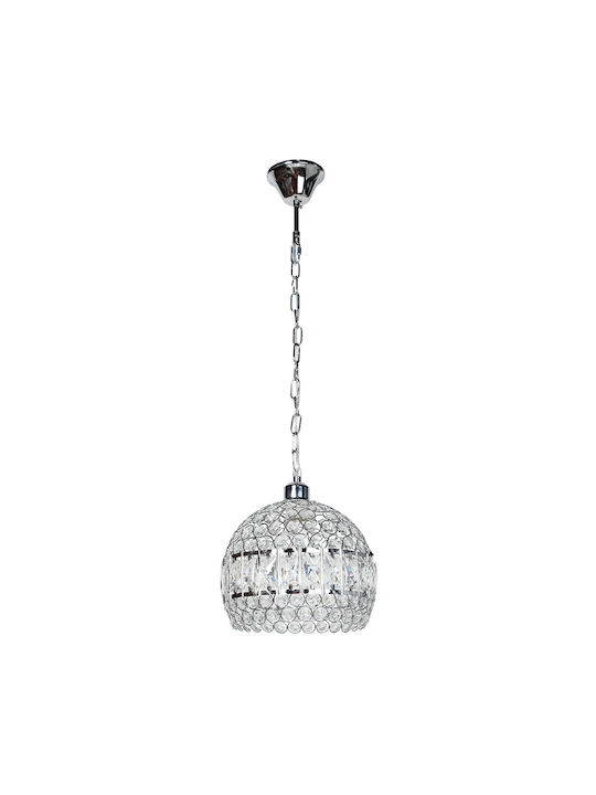 Keskor Pendant Light Silver with Crystals for S...