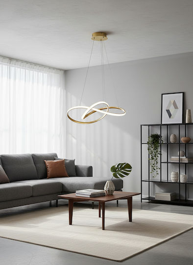 Powertech Κρεμαστό Φωτιστικό Χρυσό LED με Φυσικό Λευκό Φως 50x50x120εκ.
