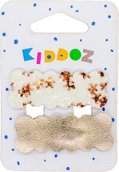 Kiddoz Σετ Παιδικά Κοκαλάκια με Κλιπ σε Λευκό Χρώμα