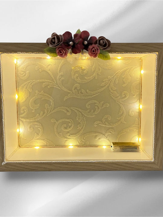 Blumen Hochzeitskronen-Hülle Wand Rechteck Hölz...